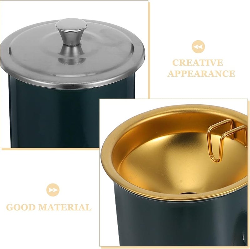 Metal Ashtray with Lid for Outdoor Home Office Decor Cigarette Ashbucket Capacity - Image 3
